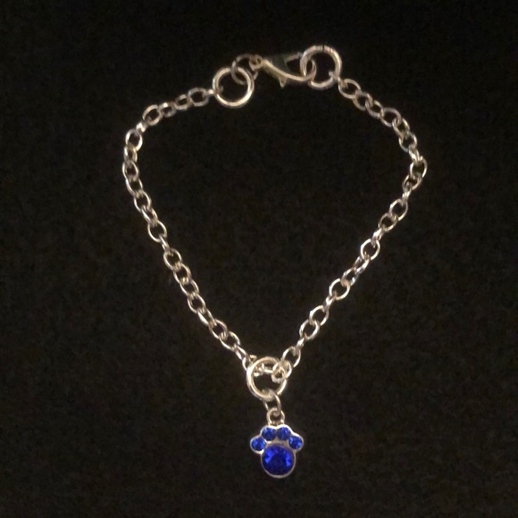 Colbalt blue paw print bracelet - Picture 1 of 1